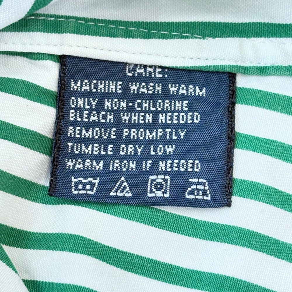 Ralph Lauren Green and White Striped Button-Down Shirt - Picture 8 of 10